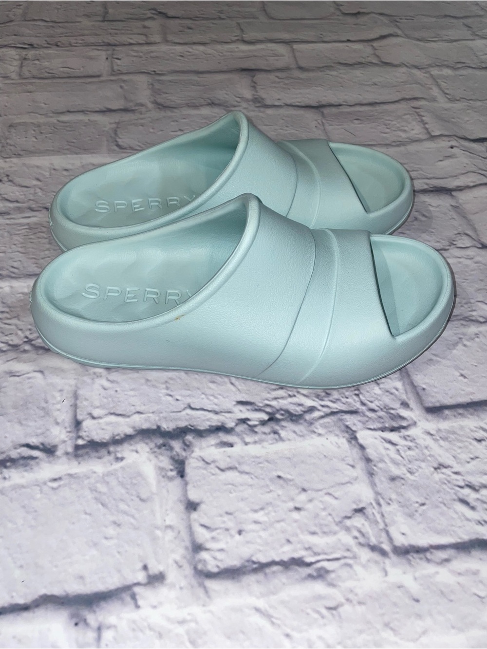 Sperry Womens Float Slides Size 8 Mint Green Sandal Rubber Water Shoe